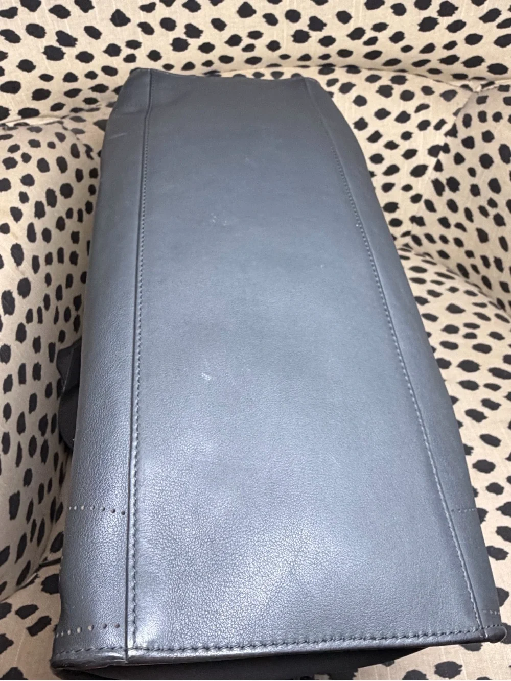 BALENCIAGA Veau Soyeux Perforated Blackout Hardware City Gris Fossile